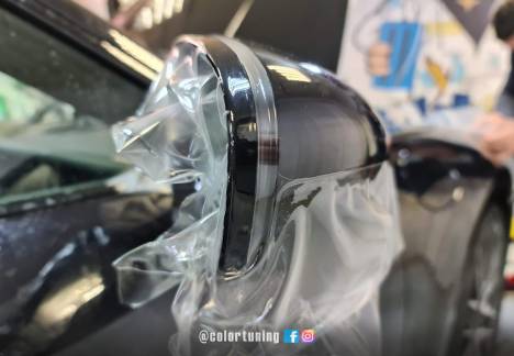 Oglinda Porsche cu folie protectie vopsea